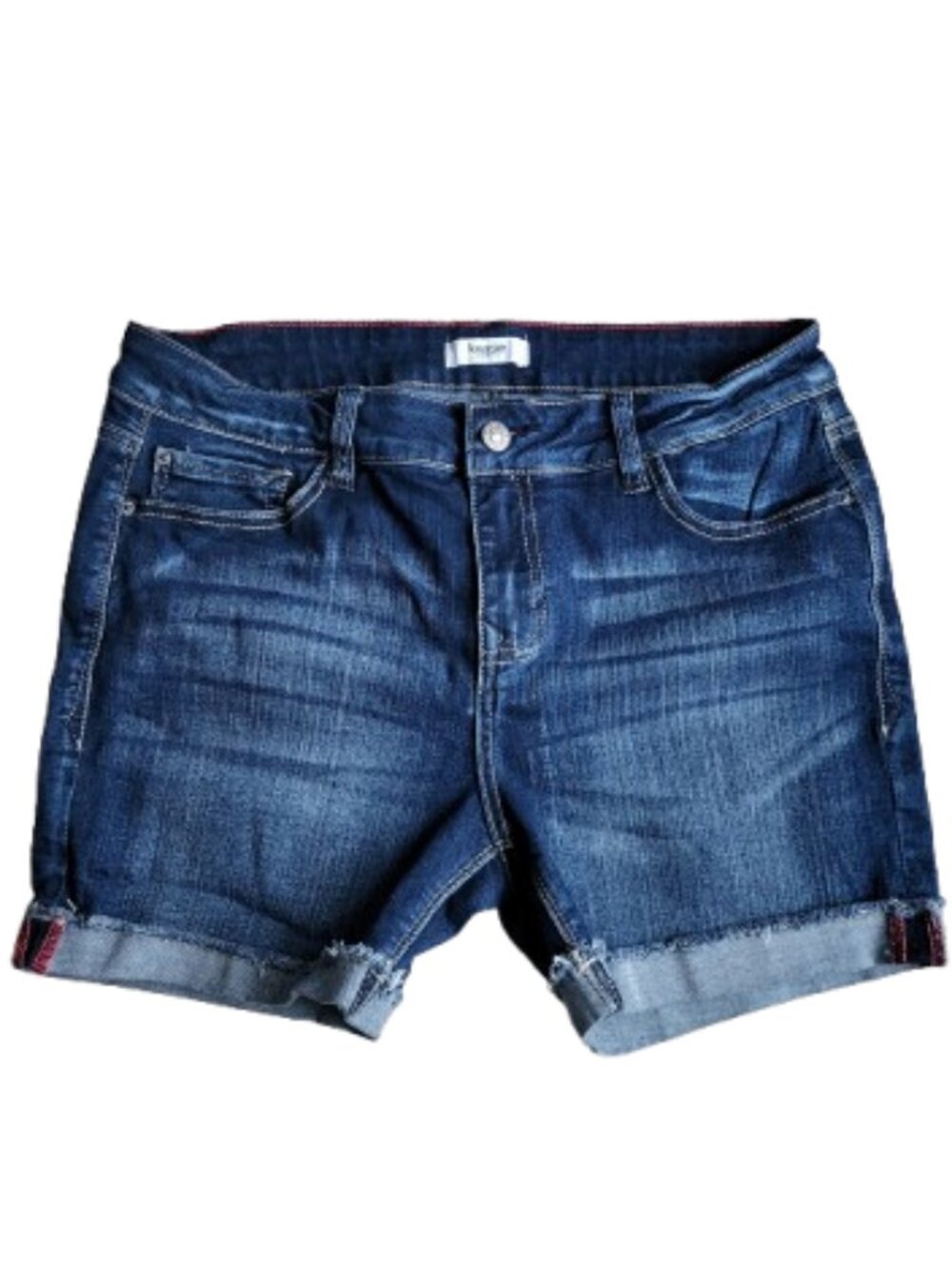 Kensie Jeans Shorts Size 30 Dark Wash Mid Rise Stretch Cuffed Denim